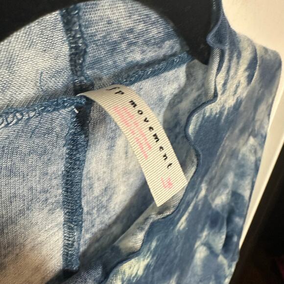 Free People Movement Blue Printed High Jump Long Sleeve Top Baselayer Size Large - Picture 5 of 14